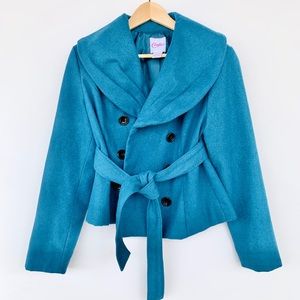 Candie’s Teal Pea Coat Size Large
